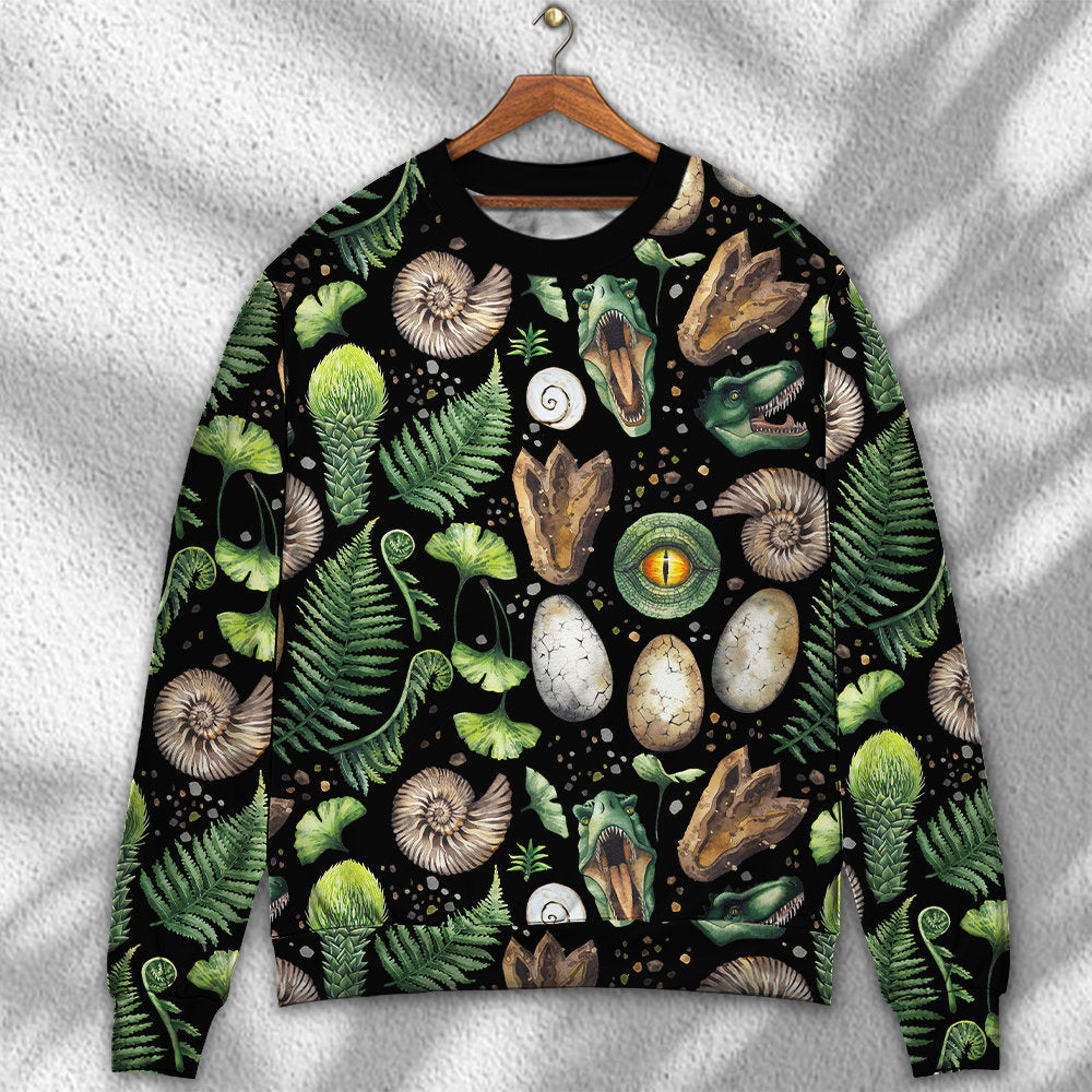 Dinosaur Abstract Pieces Black Sweater For Animal Lovers Casual Wear Holidays And Thoughtful Gifting