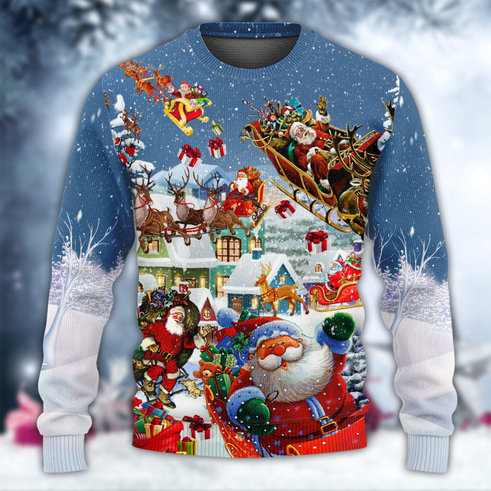 Christmas Say Hi From Santa Sleigh Sweater For Holiday Parties Family Gatherings And Seasonal Gift Giving