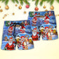Christmas Santa Beer Beach Shorts Pattern Detail For Seaside Leisure And Laid Back Styling