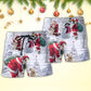 Santa Animals Snow Beach Shorts Pattern Detail For Vacation Style And Leisure And Relaxation