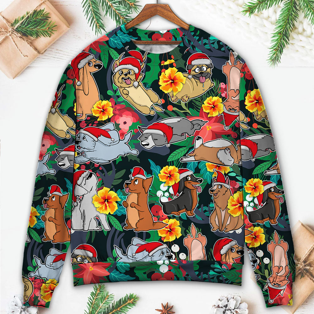 Christmas Dog Santa Merry Xmas Sweater For Festive Family Events Casual Wear And Holiday Gift Giving