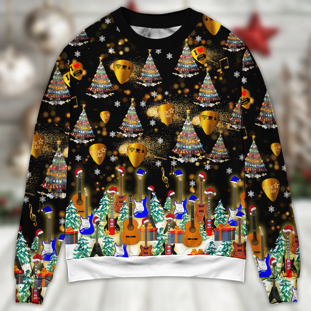 Christmas Yes I Speak Guitar Sweater For Festive Parties Family Photos And Comfortable Seasonal Wear