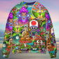 Hippie Mushroom Peace Colorful Sweater For Bohemian Style Festivals Travel And Casual Everyday Wear