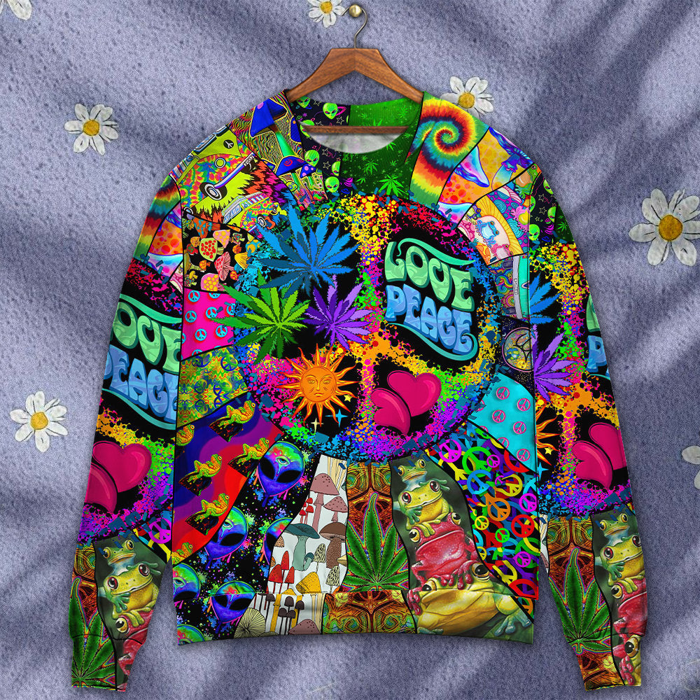 Hippie Alien Frogs Peace Sweater For Creative Spirits Travel Parties And Comfortable Casual Wear