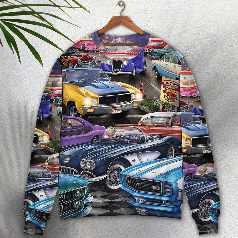 Classic Car Show Lifestyle Sweater For Garage Gatherings Road Adventures And Creative Gifts