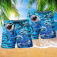 Shark Ocean Beach Shorts For Summer Vacation And Coastal Travel