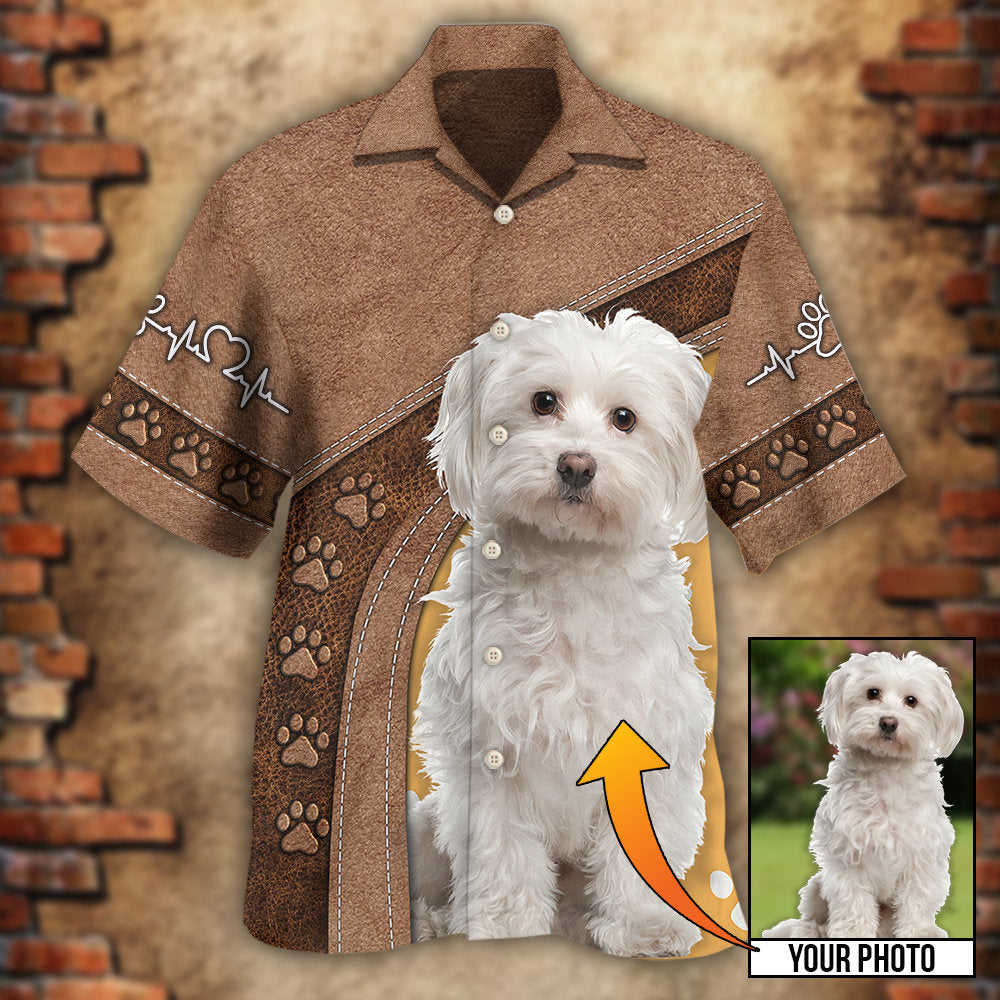 Dog Paw Various Custom Photo Personalized Hawaiian Shirt Design View For Casual Summer Styling