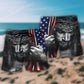 USA Patriotic Unity Tribute Beach Shorts Pattern View For Vacation Travel And Outdoor Fun