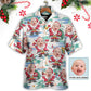 Summer Christmas Santa Beach Hawaiian Shirt Button Front Artwork For Tropical Vacations