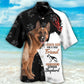 Creative German Shepherd Dog Hawaiian Shirt Fabric Pattern Detail For Island Holidays