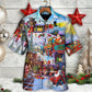 Christmas Holiday Santa Train Hawaiian Shirt Relaxed Style View For Vacation Style