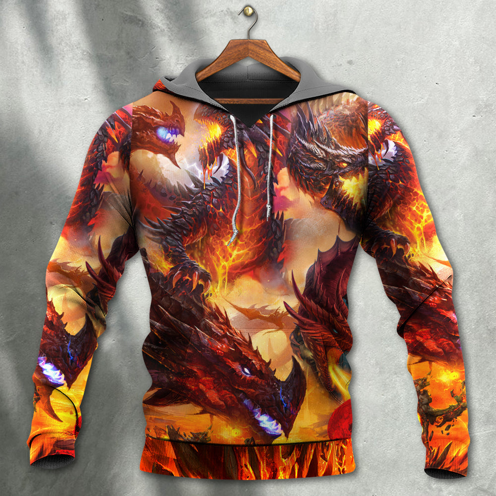 Red Dragon Skull Fire Hoodie For Alternative Outfits Travel And Distinctive Casual Wear