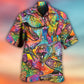 Colorful Dinosaur Artistic Hawaiian Shirt For Summer Vacation And Beach Travel