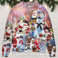 Santa And Snowman Snow Village Sweater For Winter Celebrations Family Events And Thoughtful Gifting