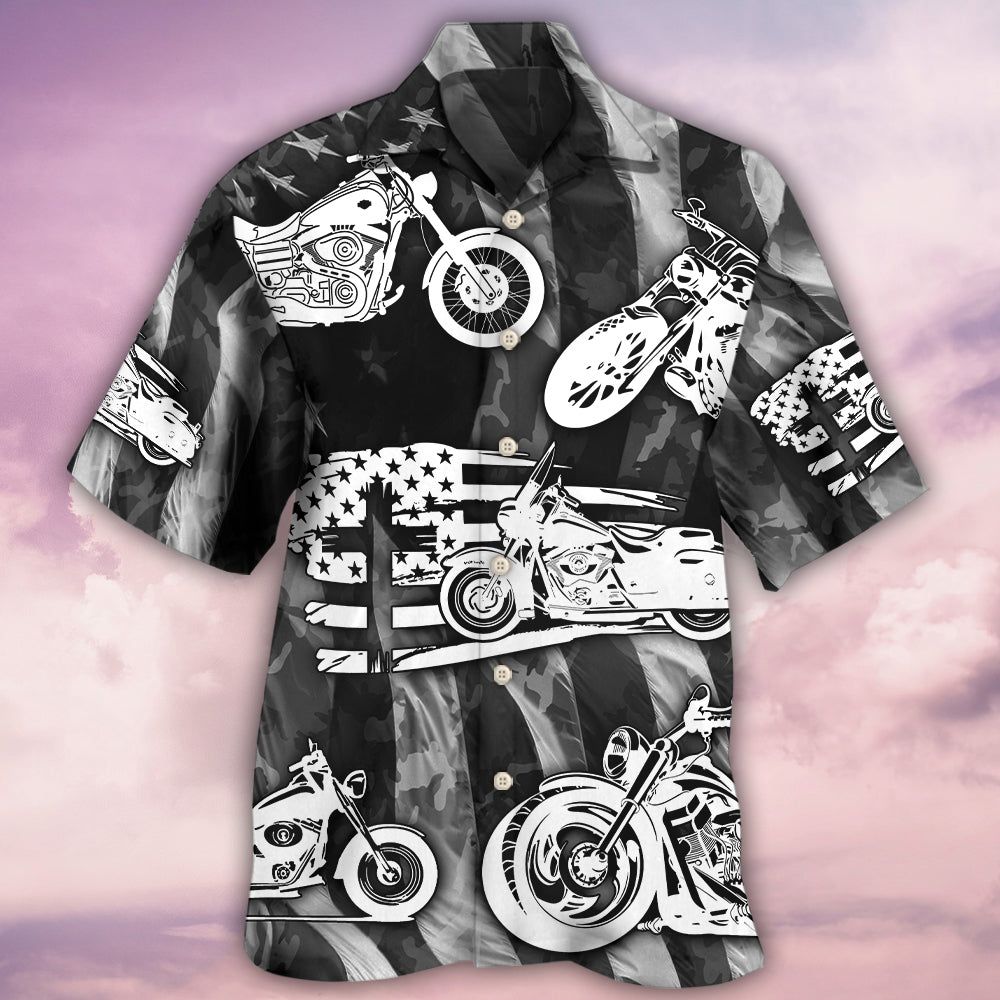 Motorcycle Simple Man Hawaiian Shirt Design Detail For Sunny Adventures And Casual Wear