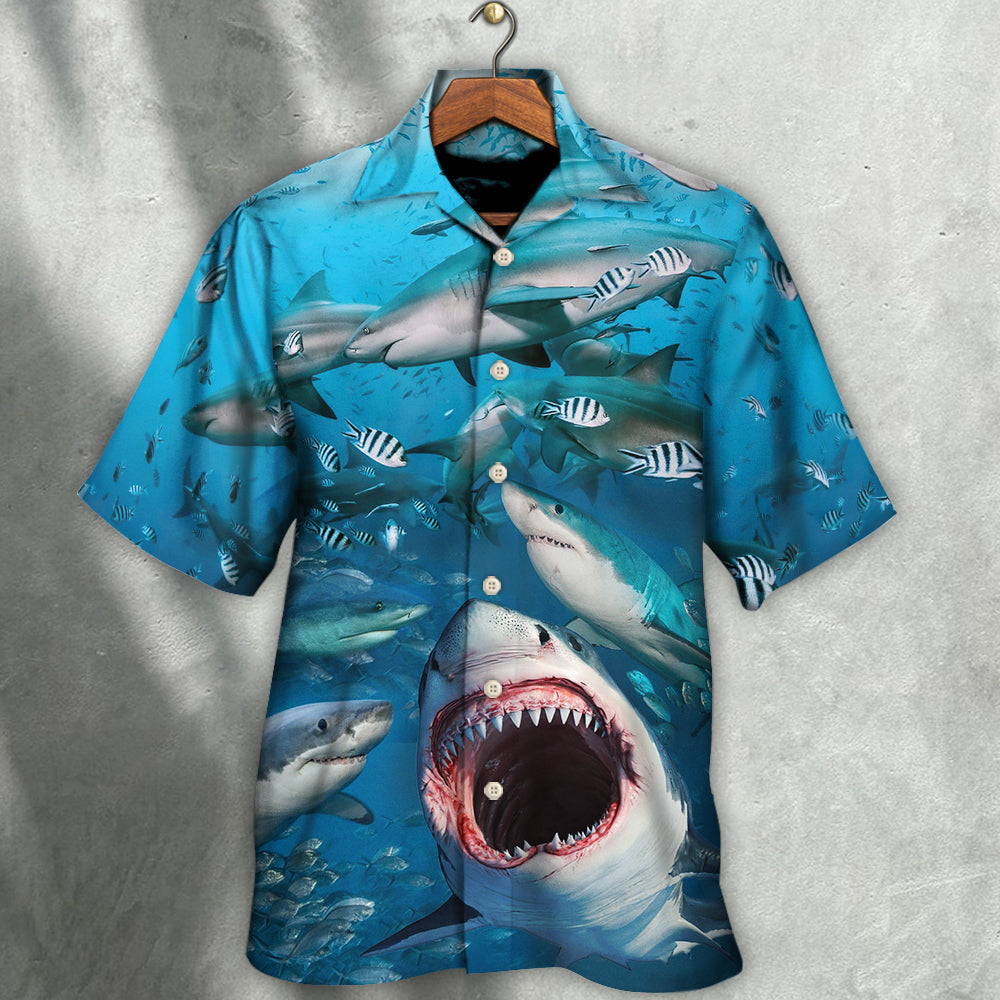 Shark Hunt Packs Hawaiian Shirt For Poolside Relaxation And Sunny Getaways