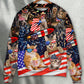 Cat Independence Day Fireworks Sweater For Animal Inspired Style Events And Comfortable Daily Wear