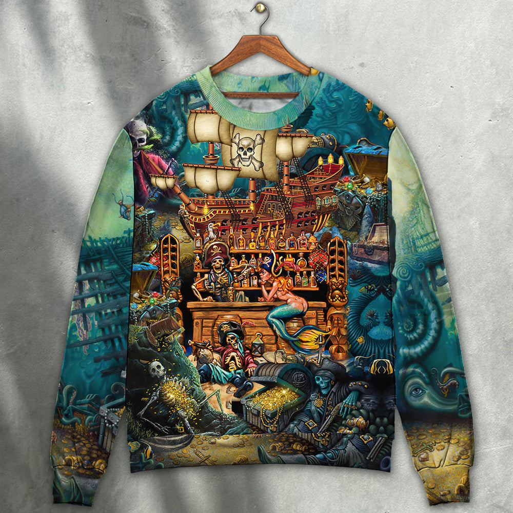 Pirate Skull Treasure Night Sea Sweater For Alternative Outfits Seasonal Events And Everyday Comfort