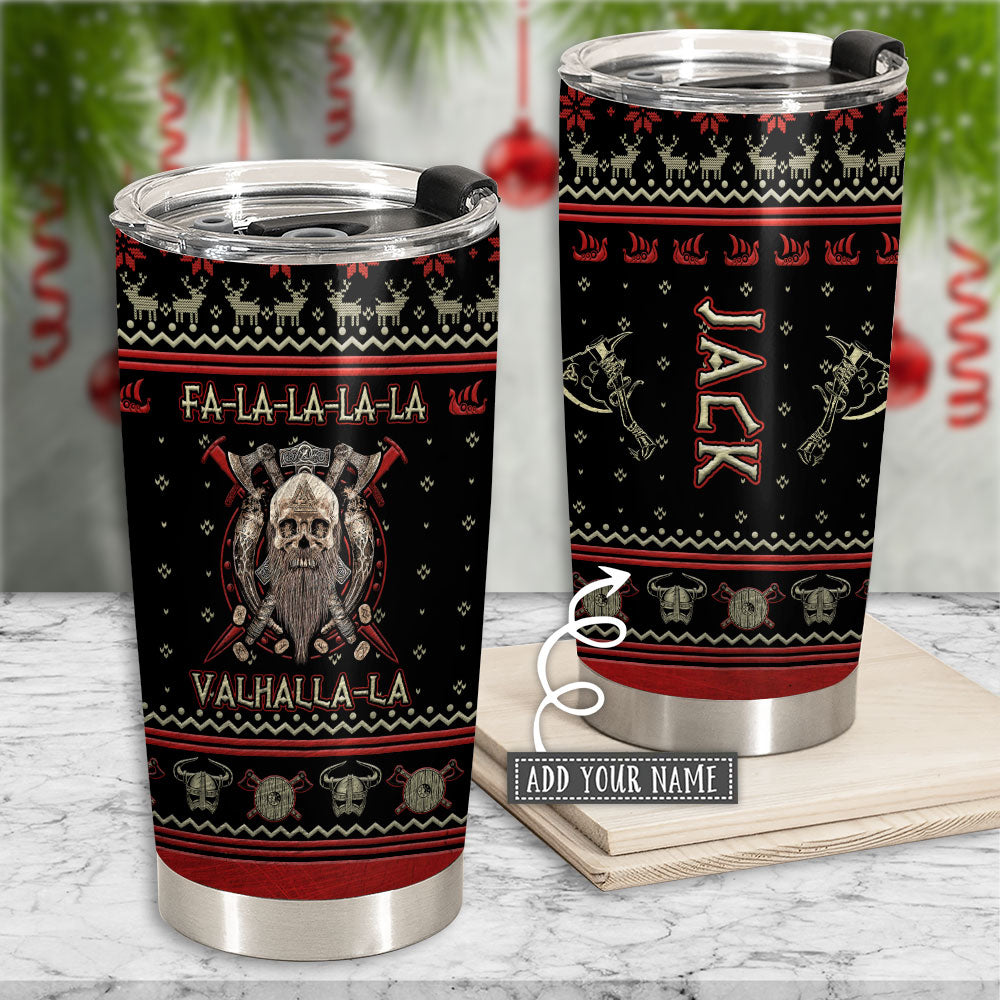 Viking Valhalla Black And Red Fa La 20 Oz Tumbler For Coffee Travel And Daily Drinks