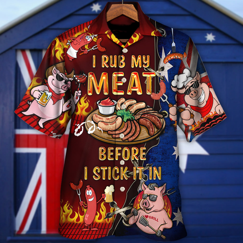 Barbecue Food Hawaiian Shirt Collar And Front View For Island Holidays