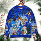 Christmas Snowman Chilling With Friends Sweater For Winter Parties Seasonal Adventures And Relaxed Everyday Styling