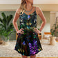 Lovely Cat Don't Care V-Neck Sleeveless Cami Dress For Festivals Parties And Fun Warm Weather Outfits