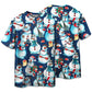 Happy Snowman Christmas Short Sleeve Pajamas Set For Winter Nights And Thoughtful Gifting