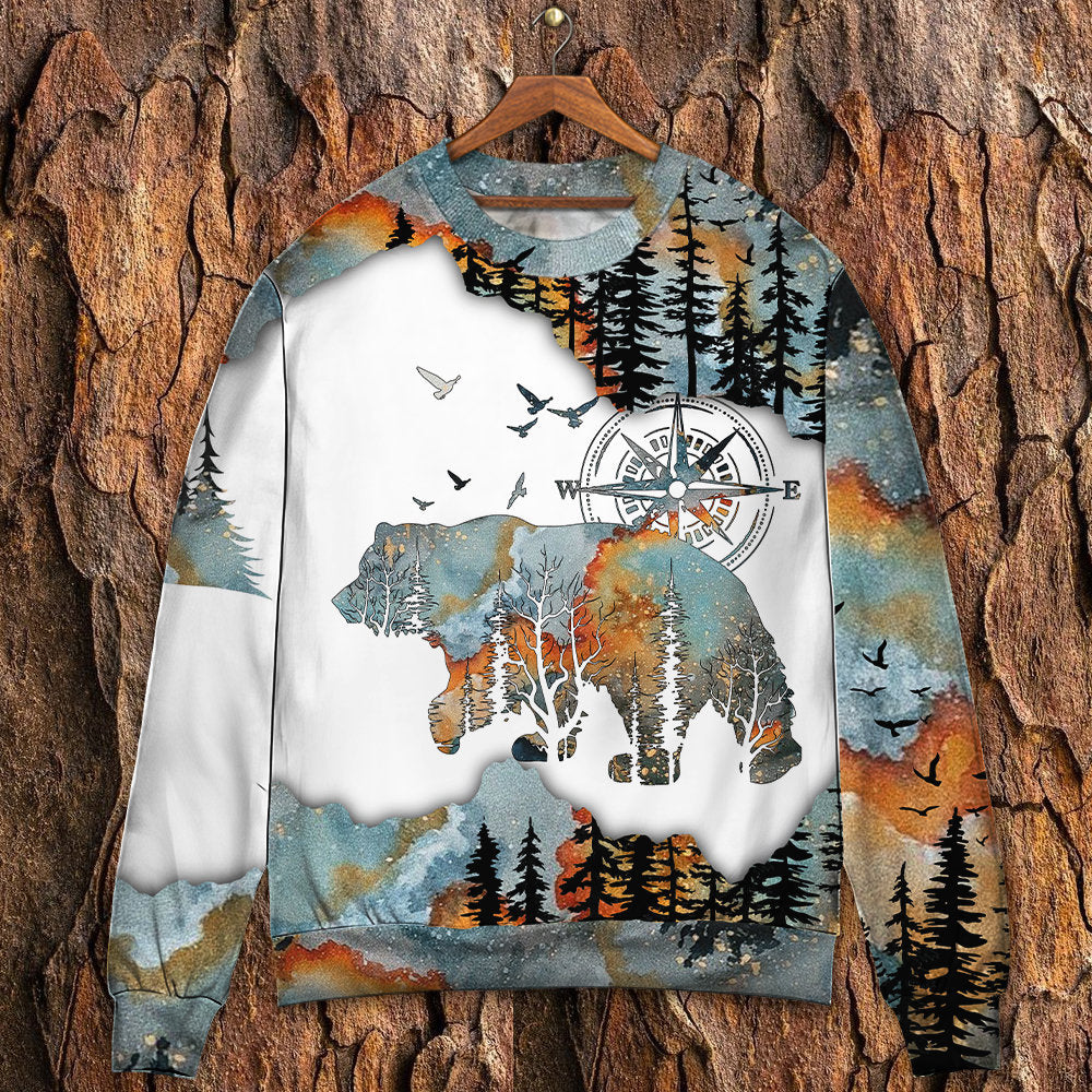 Camping Into The Forest Adventure Sweater For Distinctive Style Travel Adventures And Creative Gifts