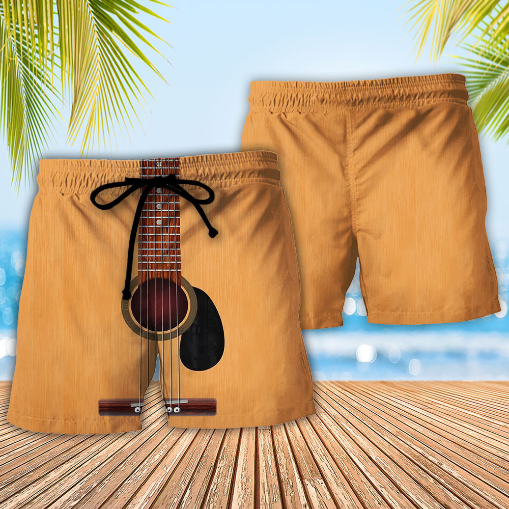Guitar Classic Basic Style Beach Shorts For Music Lover Vacation Wear
