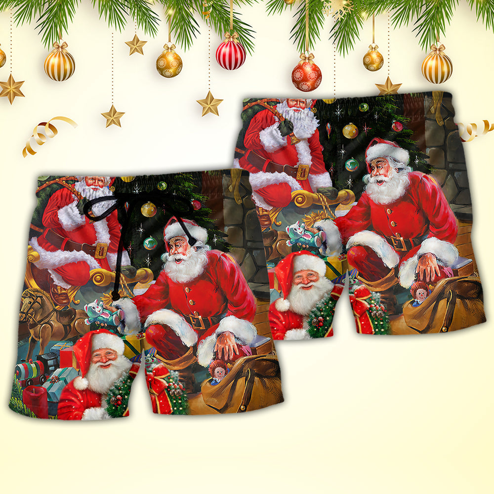 Christmas Santa Holiday Gift Beach Shorts For Coastal Adventures And Relaxed Summer Wear