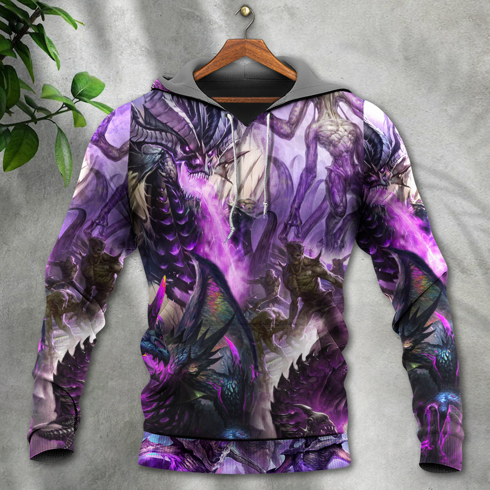 Purple Fantasy Dragon Skull Hoodie For Dark Themed Outfits Outdoor Trips And Casual Comfort