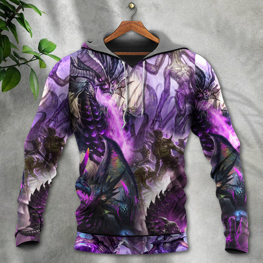 Purple Fantasy Dragon Skull Hoodie For Dark Themed Outfits Outdoor Trips And Casual Comfort