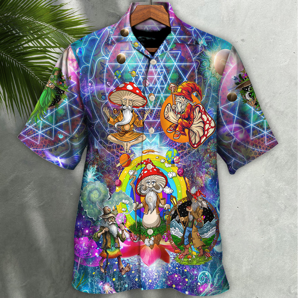 Colorful Hippie Magic Mystic Hawaiian Shirt Detailed Pattern View For Outdoor Gatherings