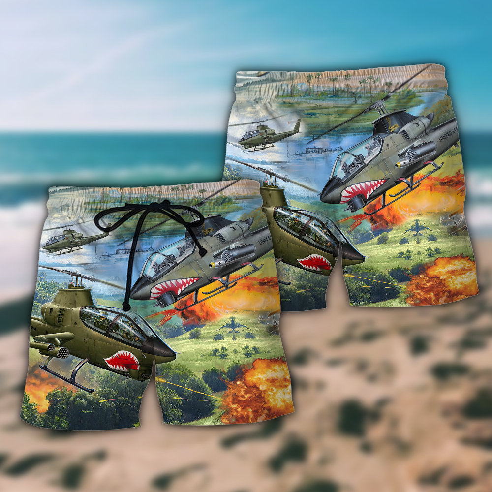 Military Combat Airplane Beach Shorts Pattern Detail For Poolside Fun And Warm Weather Wardrobe