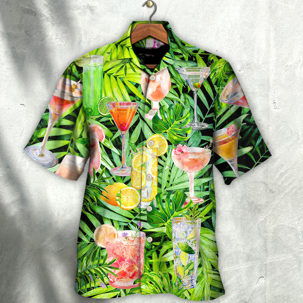 Tropical Cocktail Classy Summer Hawaiian Shirt Artwork Detail For Tropical Trips And Casual Outings