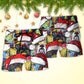 Christmas Colorful Dog Beach Shorts Pattern Detail For Outdoor Activities And Weekend Casual Style