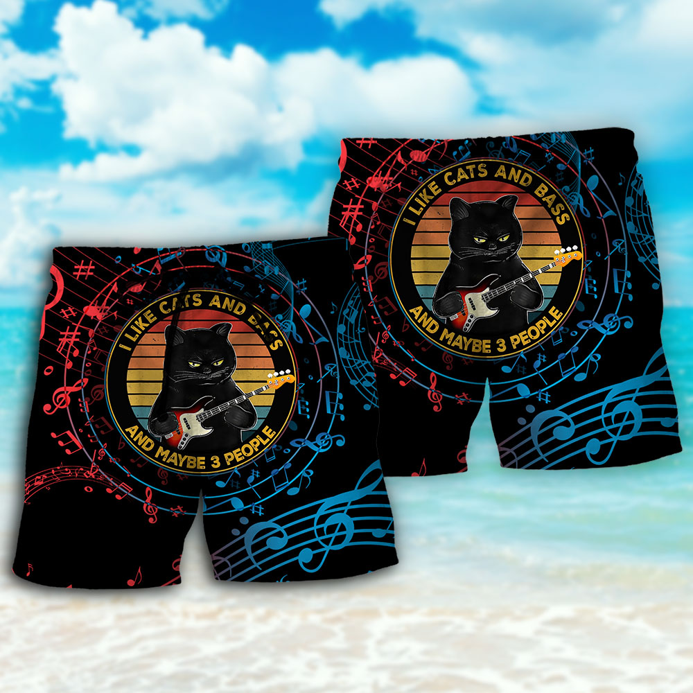 Guitar Cats And Bass Music Beach Shorts For Resort Travel And Thoughtful Summer Gifting