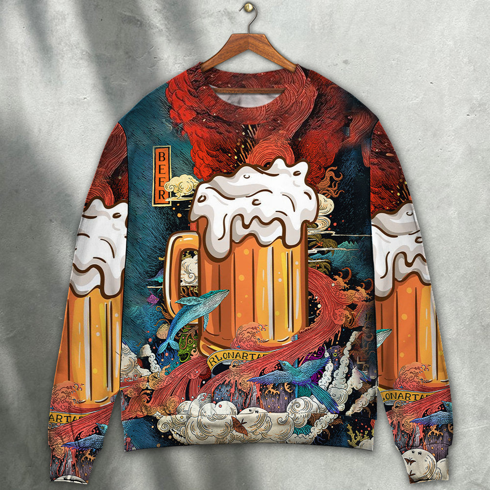 Beer Theme Sweater For Casual Gatherings Holidays And Everyday Comfort