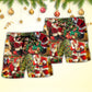 Christmas Santa Beach Shorts Pattern Detail For Seaside Leisure And Easy Warm Weather Wear