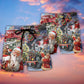 Santa Express Christmas Train Scenic Beach Shorts Pattern View For Warm Weather Holiday Outfits