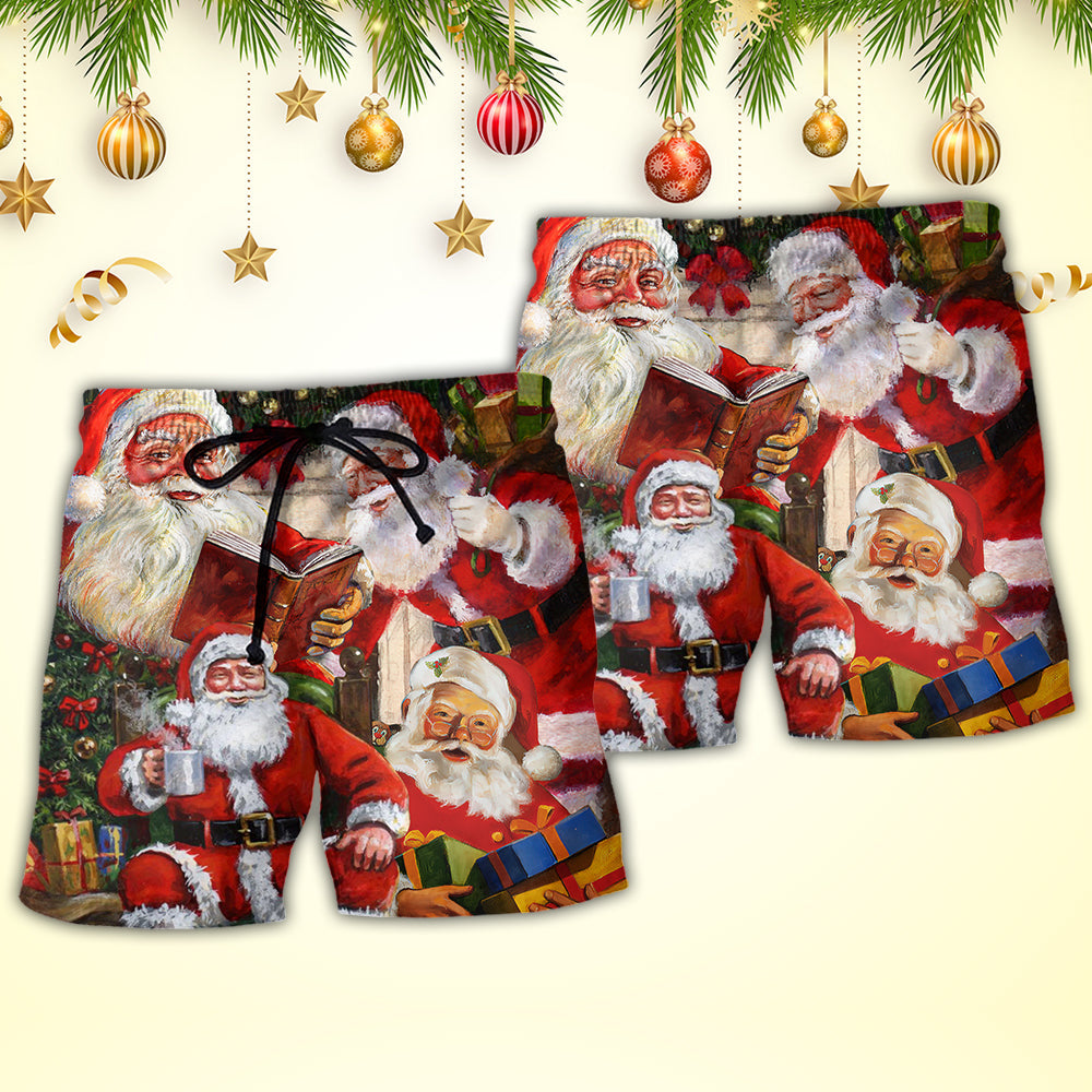 Christmas Santa Story Night Painting Beach Shorts For Outdoor Adventures And Thoughtful Seasonal Gifts