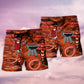Food Sausage Beach Shorts Pattern Detail For Casual Outings And Laid Back Styling
