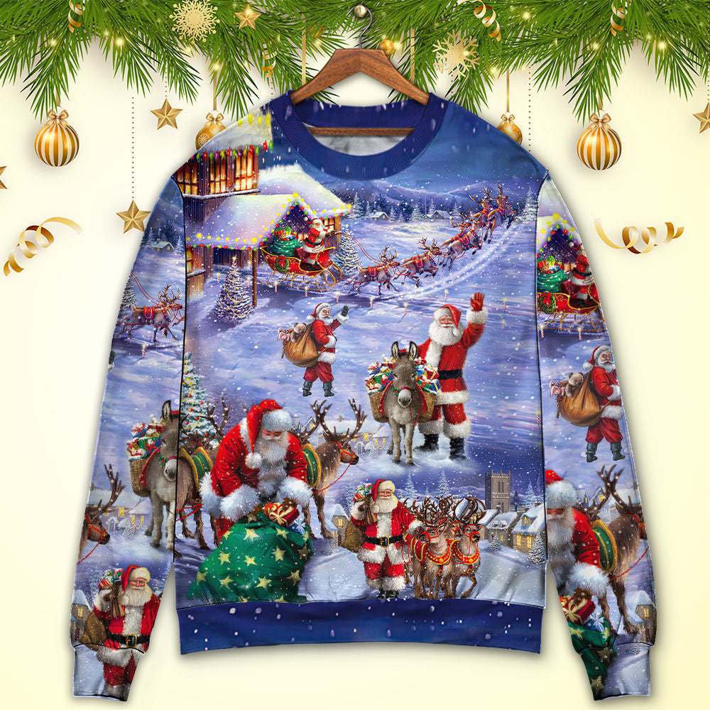 Christmas Santa Story Night Gift Sweater For Festive Family Events Casual Wear And Holiday Gift Giving