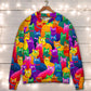 Funny Colorful Cats Sweater For Casual Wear Travel Holidays And Comfortable Everyday Styling