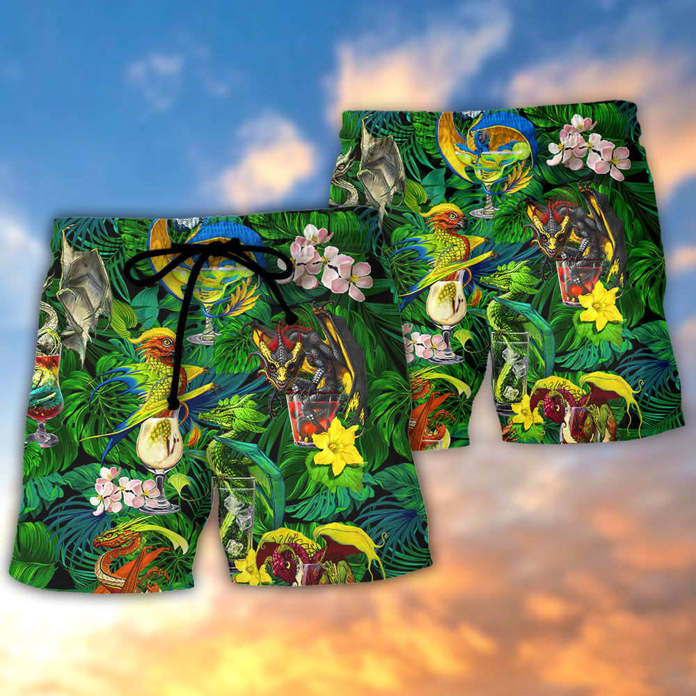 Dragon Cocktail Tropical Summer Beach Shorts For Outdoor Adventures And Thoughtful Seasonal Gifts