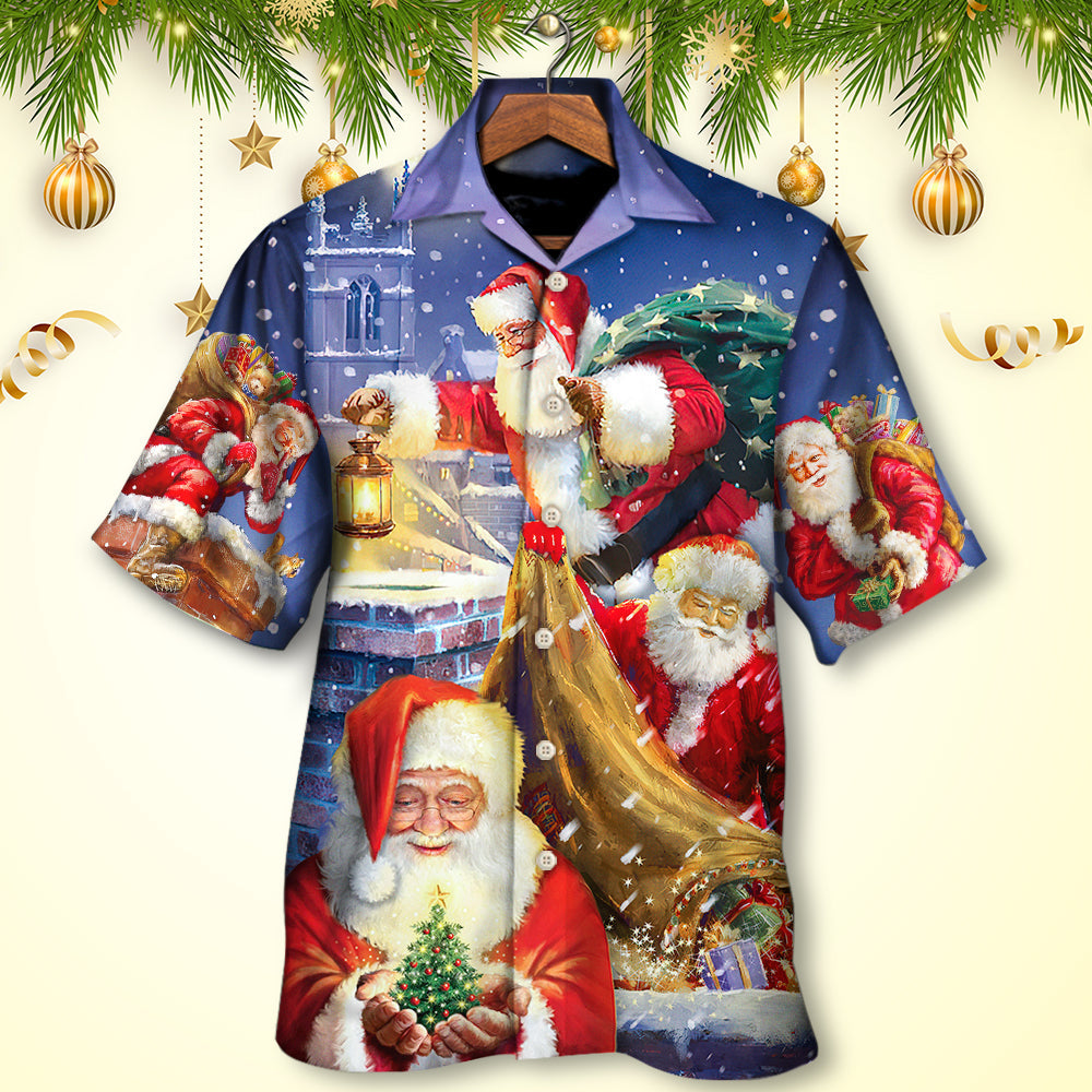 Funny Festive Christmas Rooftop Hawaiian Shirt For Resort Getaways And Comfortable Summer Activities