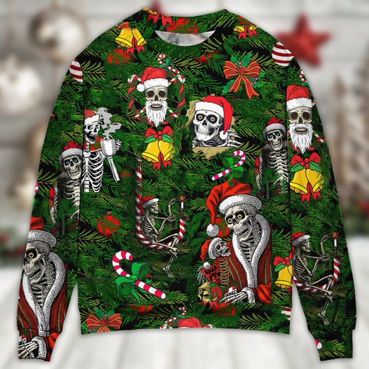 Skull Merry Xmas Happy Christmas Sweater For Festive Events Weekend Outings And Comfortable Winter Style