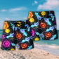 Galaxy Bowling Ball And Pins Beach Shorts Design Detail For Weekend Getaways And Beach Days