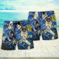 Cute Pug Dog Starry Night Beach Shorts Artwork View For Seaside Trips And Casual Style