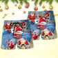 Christmas Santa Beer Beach Shorts Pattern Detail For Casual Outings And Laid Back Styling